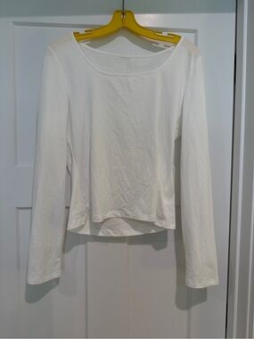 TEMU Classic White Long-Sleeve Women's Top-Size XL